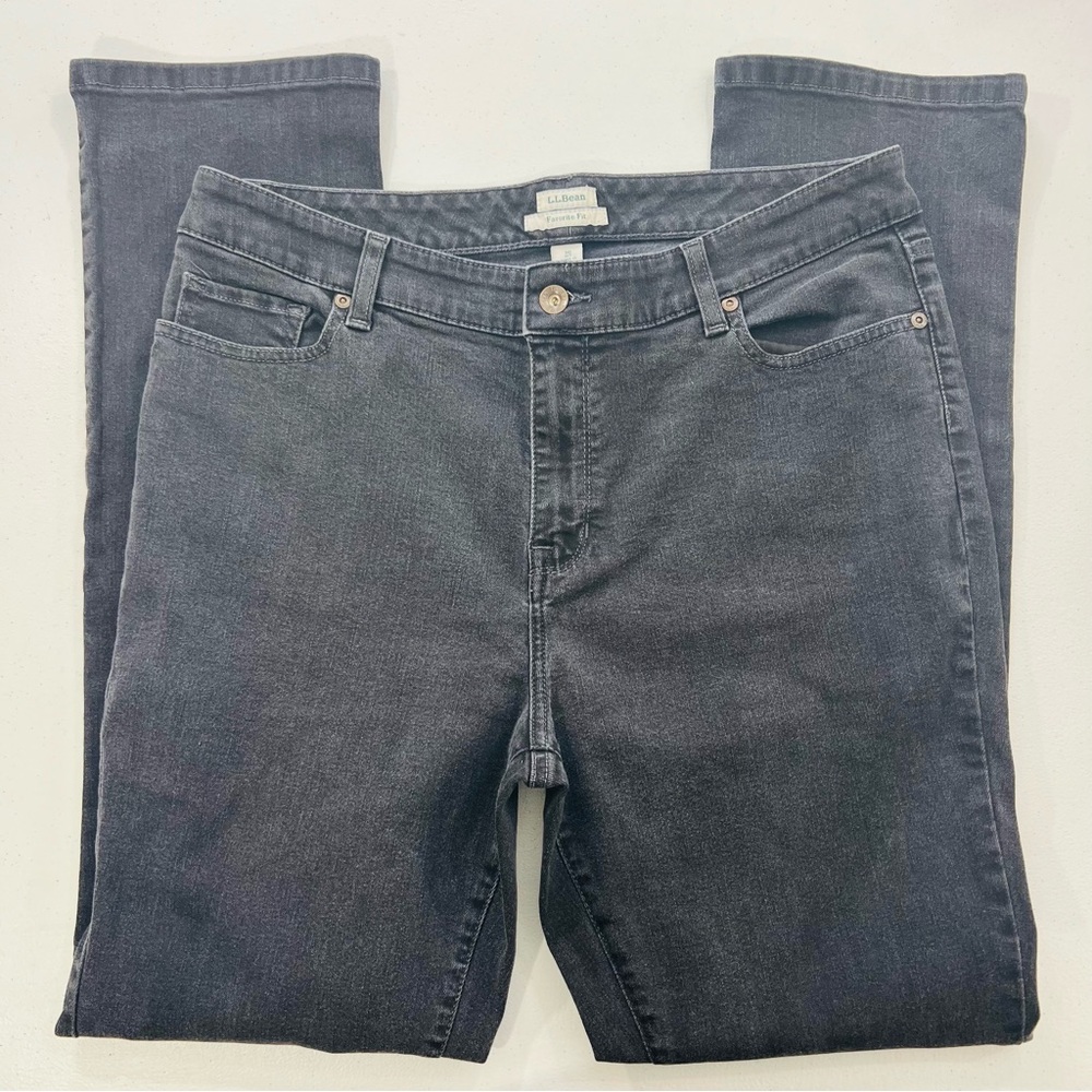 L.L. Bean Favorite Fit Black Jeans Straight Bootcut With Stretch High Rise